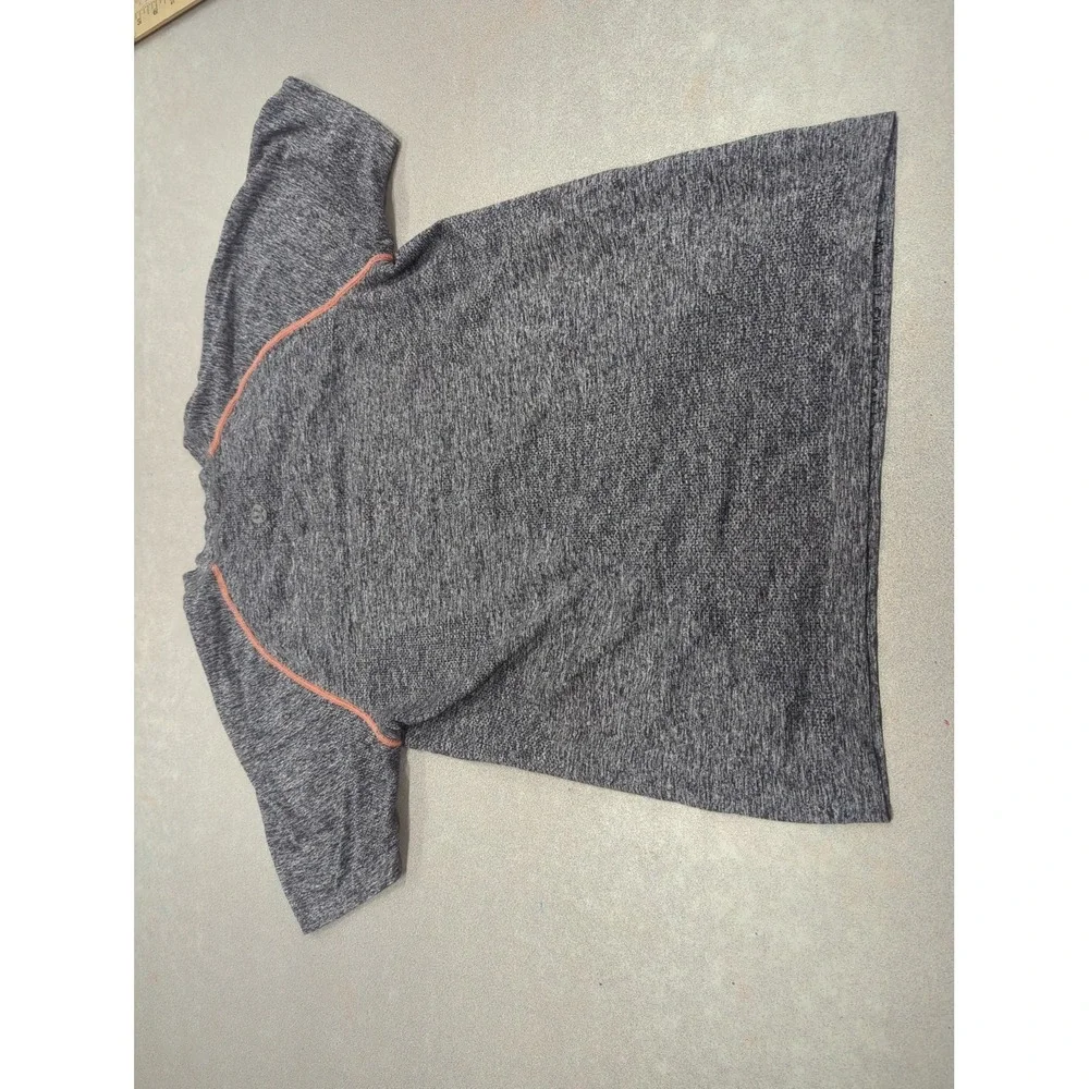 Lululemon Metal Vent Tech Shirt Mens Grey Orange Stitching Gym Training Tee